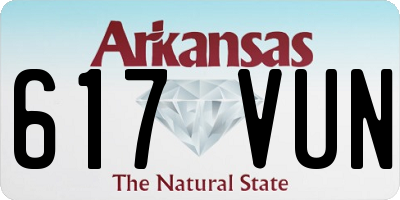AR license plate 617VUN