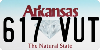 AR license plate 617VUT