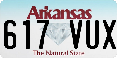 AR license plate 617VUX