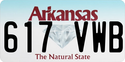 AR license plate 617VWB