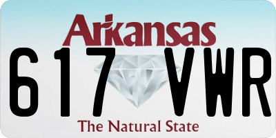 AR license plate 617VWR