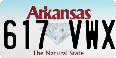 AR license plate 617VWX