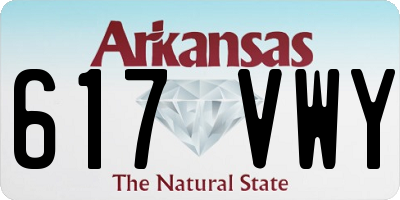 AR license plate 617VWY