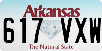 AR license plate 617VXW