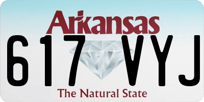 AR license plate 617VYJ