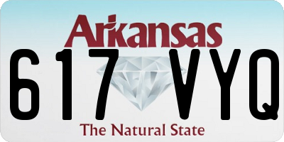 AR license plate 617VYQ