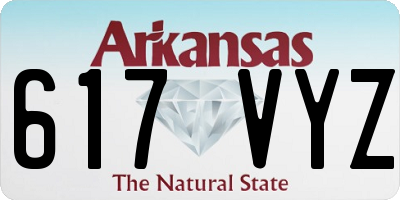 AR license plate 617VYZ