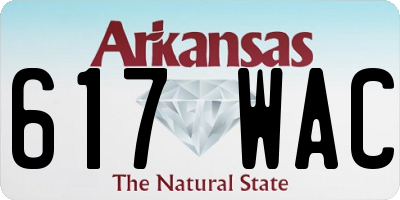 AR license plate 617WAC