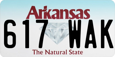 AR license plate 617WAK
