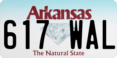 AR license plate 617WAL