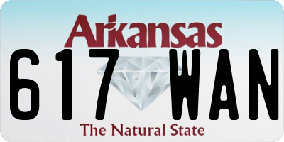 AR license plate 617WAN