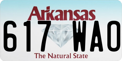 AR license plate 617WAO