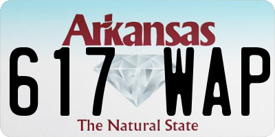 AR license plate 617WAP