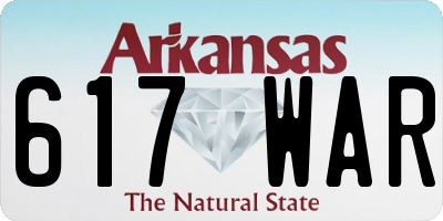 AR license plate 617WAR