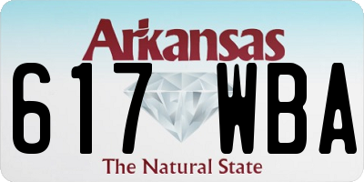 AR license plate 617WBA