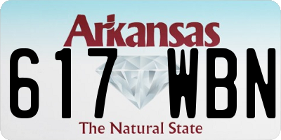AR license plate 617WBN