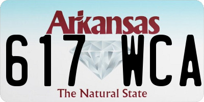 AR license plate 617WCA