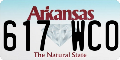 AR license plate 617WCO