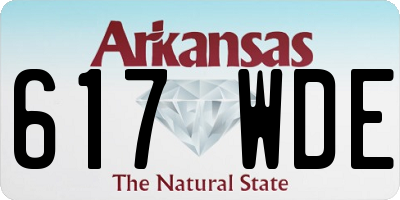 AR license plate 617WDE