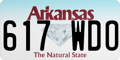 AR license plate 617WDO
