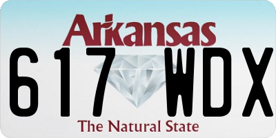 AR license plate 617WDX