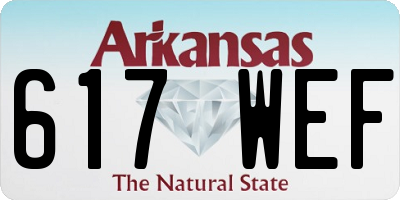 AR license plate 617WEF