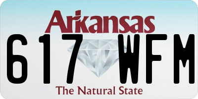 AR license plate 617WFM