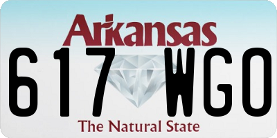 AR license plate 617WGO