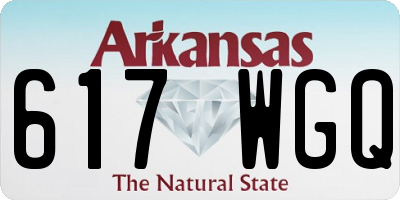AR license plate 617WGQ