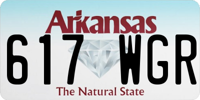 AR license plate 617WGR