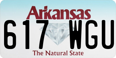 AR license plate 617WGU