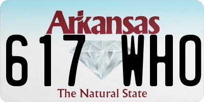 AR license plate 617WHO