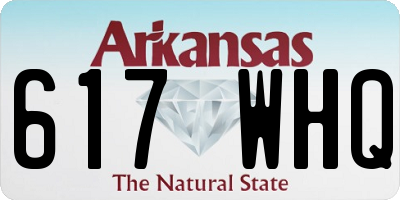 AR license plate 617WHQ