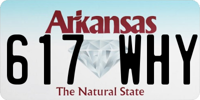 AR license plate 617WHY