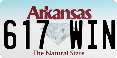 AR license plate 617WIN