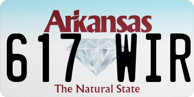 AR license plate 617WIR