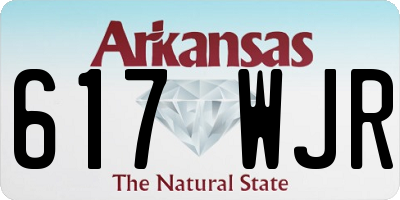 AR license plate 617WJR