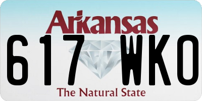 AR license plate 617WKO