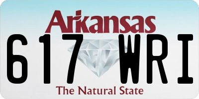 AR license plate 617WRI