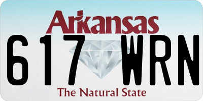 AR license plate 617WRN