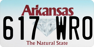 AR license plate 617WRO