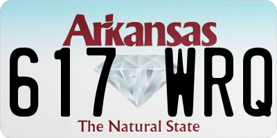 AR license plate 617WRQ