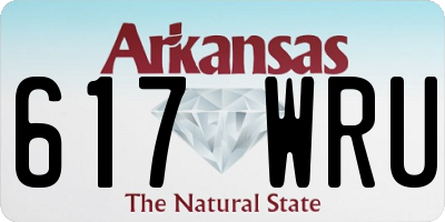 AR license plate 617WRU