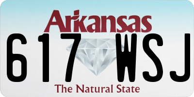 AR license plate 617WSJ