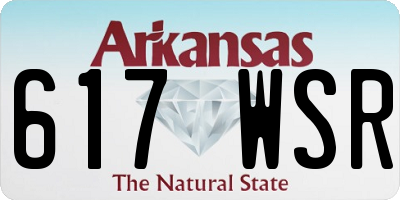 AR license plate 617WSR