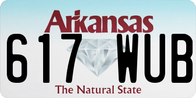 AR license plate 617WUB