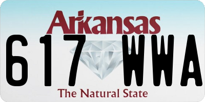 AR license plate 617WWA