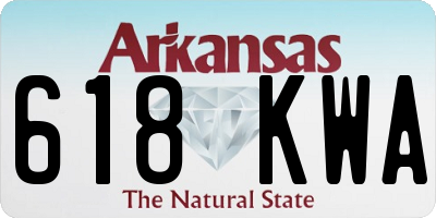 AR license plate 618KWA