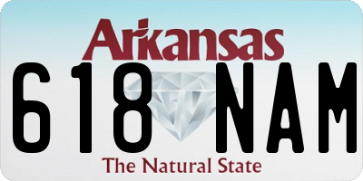 AR license plate 618NAM