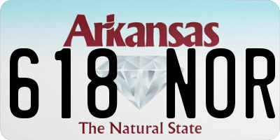AR license plate 618NOR